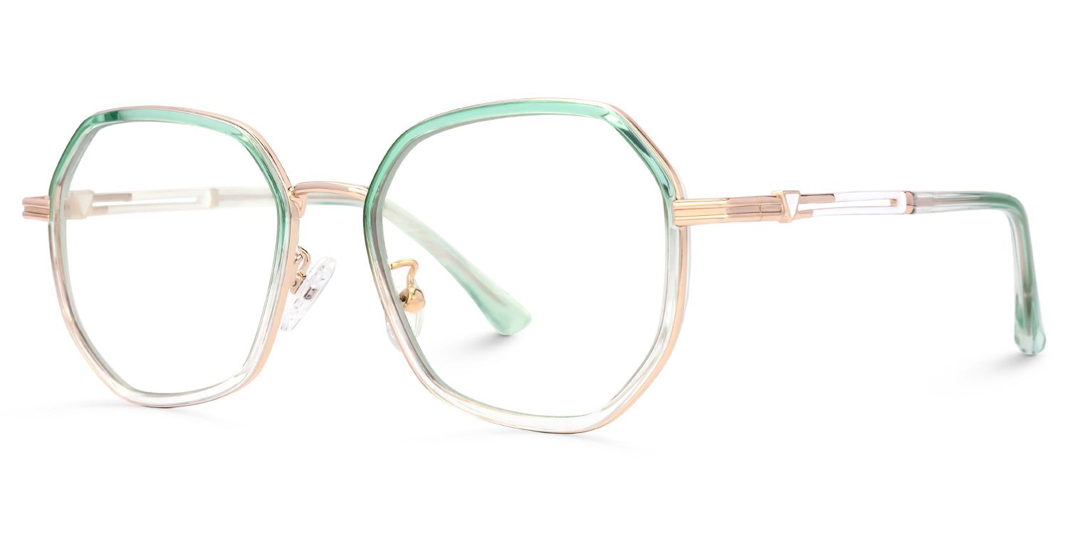 Frazier Green Geometric Glasses | ZEELOOL UK1