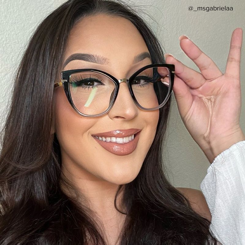 Tabrieah Cateye Gray-Black Glasses | ZEELOOL UK4