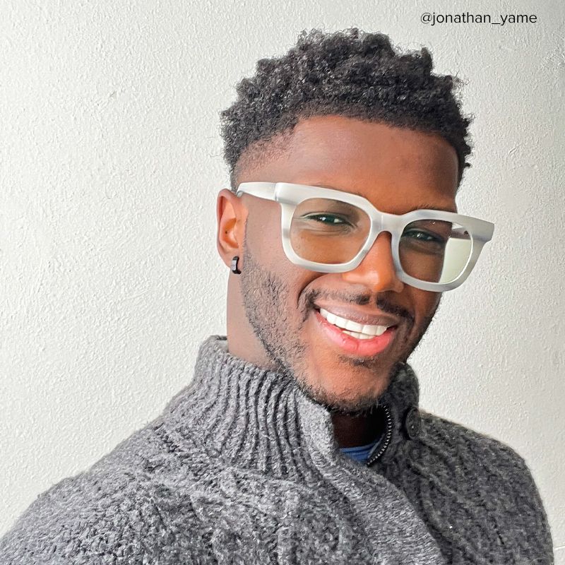 Crunch Square Gray Glasses | ZEELOOL UK5