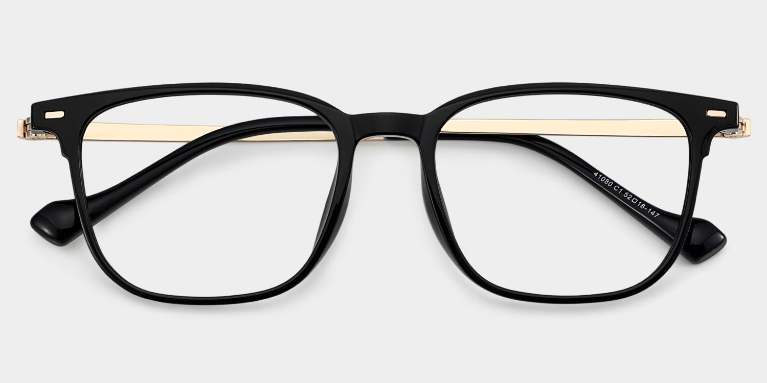 William Men's Black Rectangular Eyeglasses in Mixed Frames | ZEELOOL1