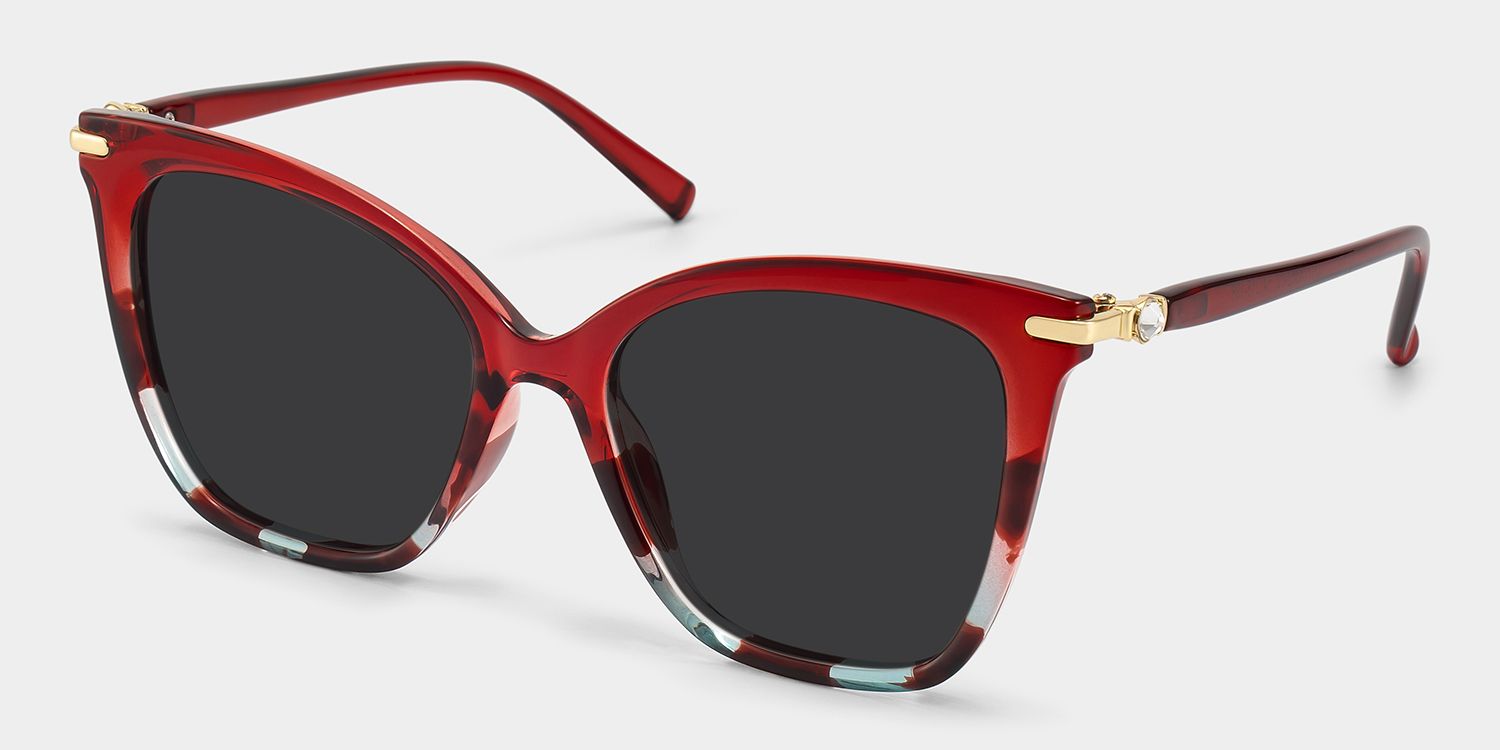 Lamar Tr90 Red Frame Sunglasses | ZEELOOL UK2