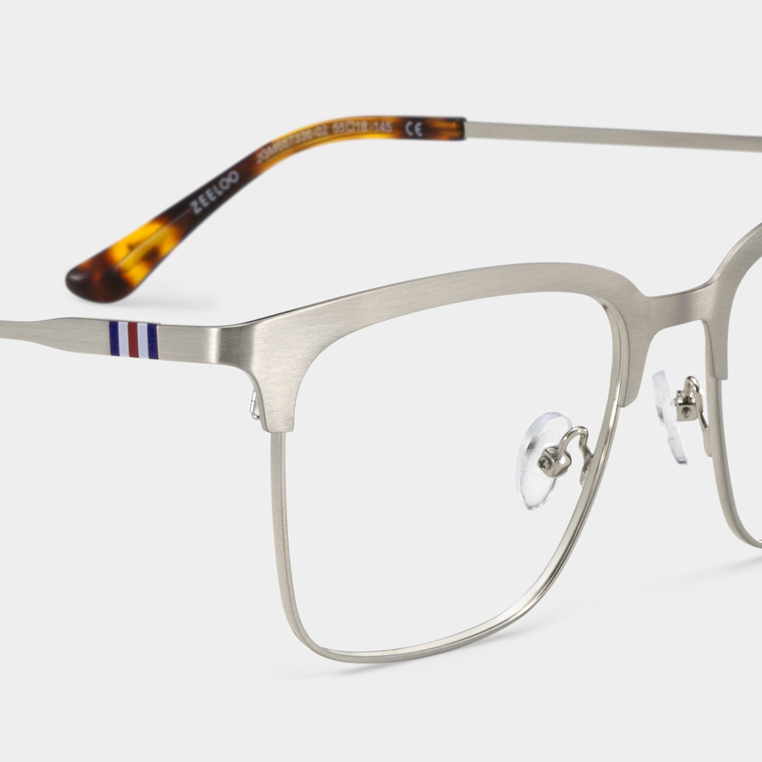 Cleo Silver Frame Glasses with Browline Frame Online | ZEELOOL UK5