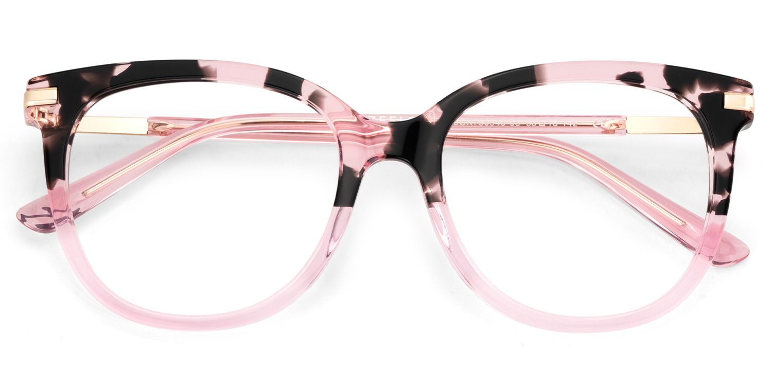 Round Pink Tortoise Glasses1
