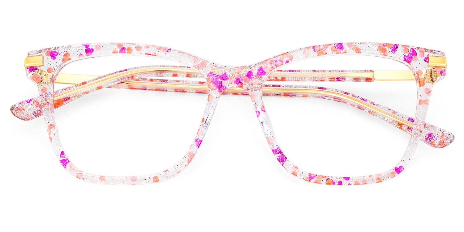 Eliot Rectangle Eyewear with Pink2