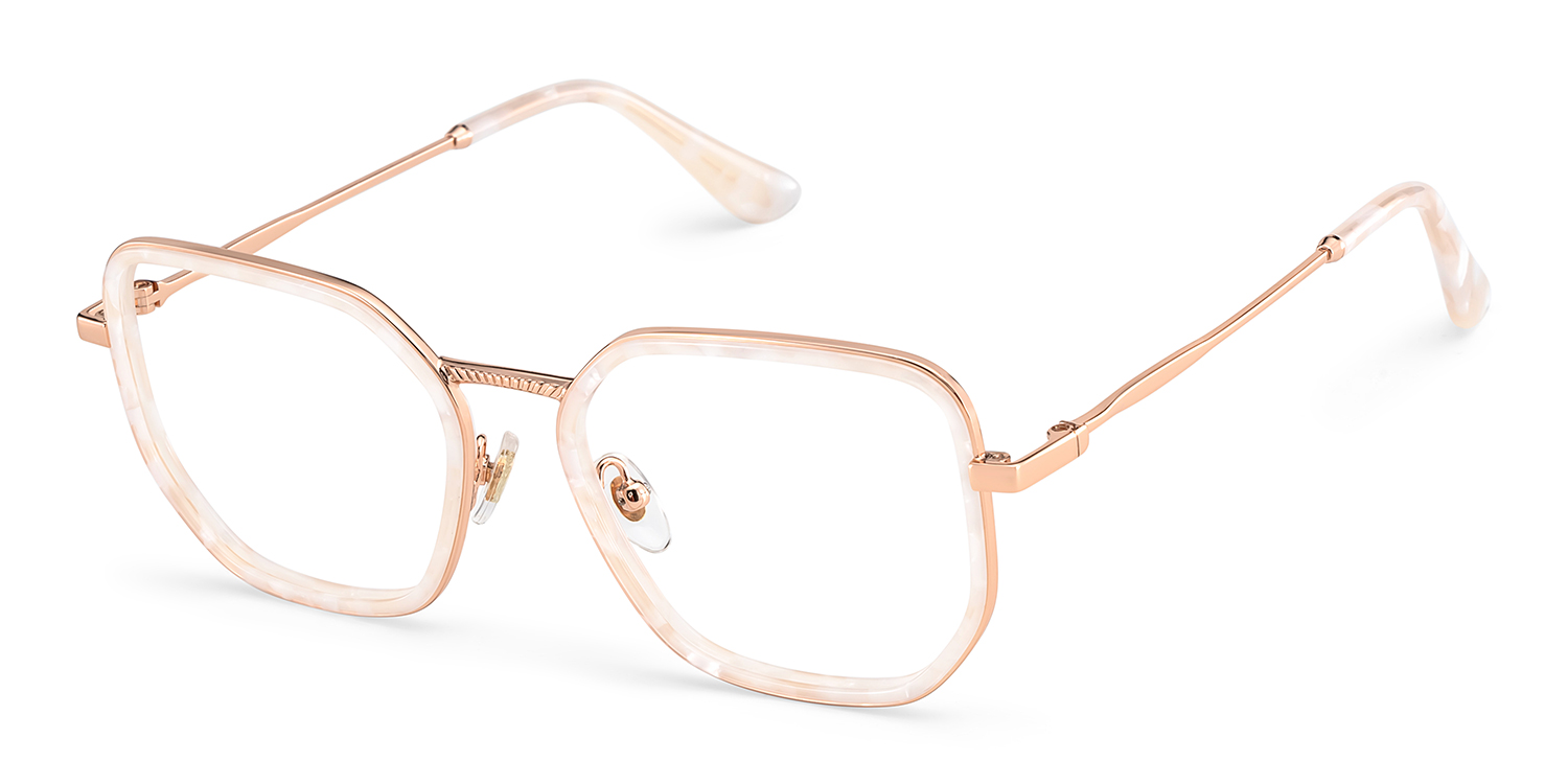 Levi Eyeglasses in Geometric Pearl White Frame | ZEELOOL UK3