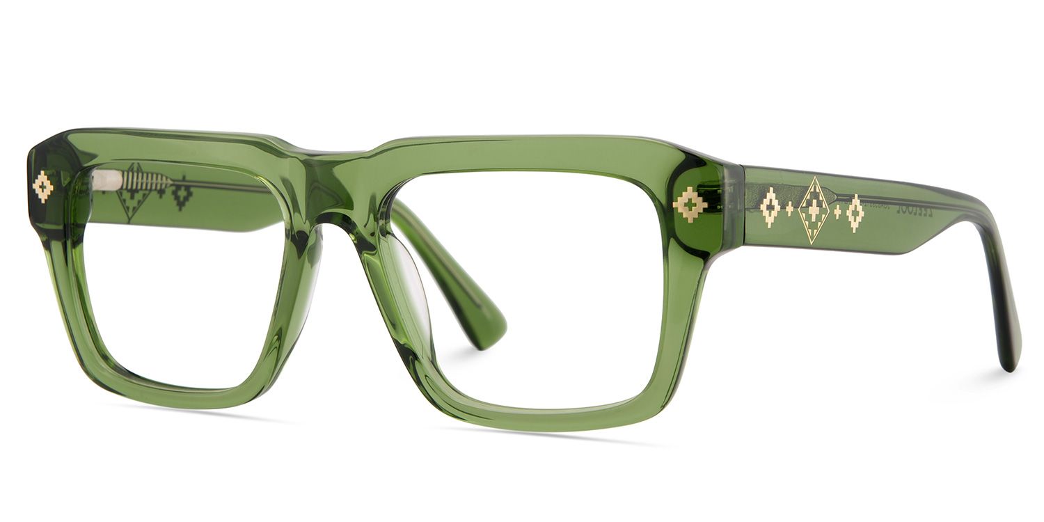 Ramdass Green Rectangle Prescription Glasses | ZEELOOL UK3