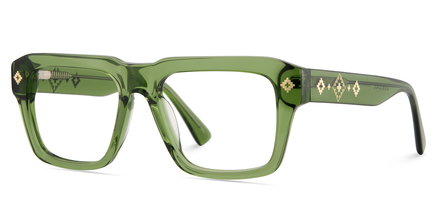 Ramdass Green Rectangle Prescription Glasses | ZEELOOL UK3