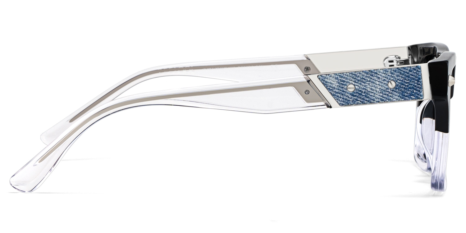 Trent Eyeglasses in Rectangle Black Crystal Frame | ZEELOOL UK4