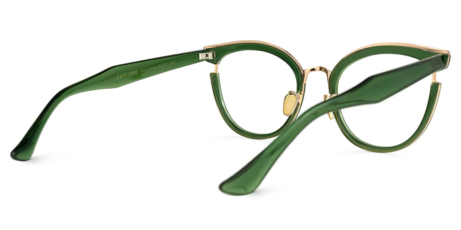 Laraine Cat Eye Green Glasses3