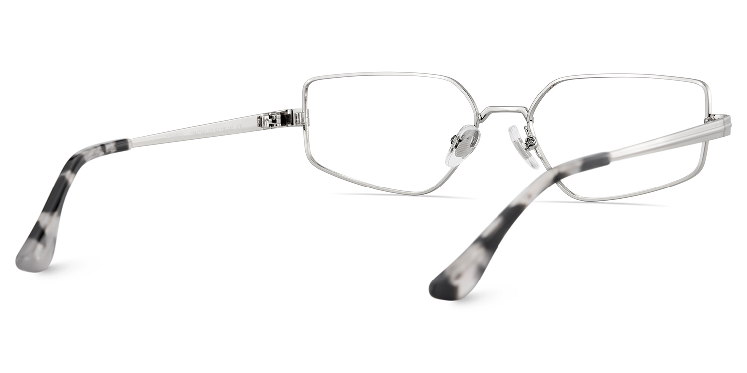 Rectangle Silver Eyeglasses- Lyle Metal Frame Glasses5