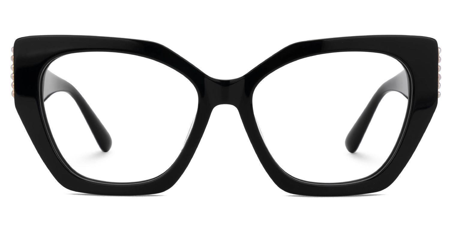 Tillman Acetate Geometric Black Frame Glasses | ZEELOOL UK0