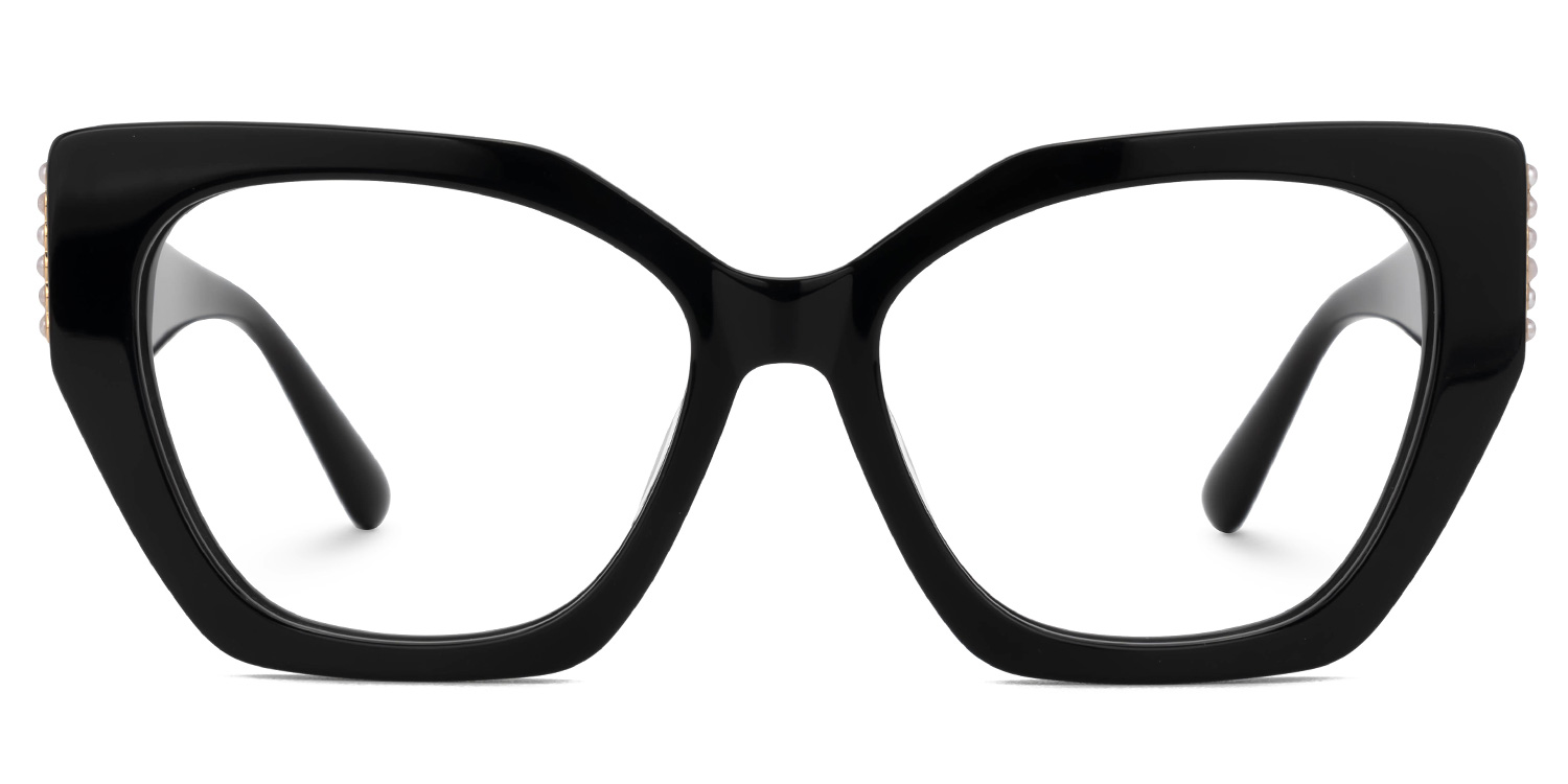 Tillman Acetate Geometric Black Frame Glasses | ZEELOOL UK0