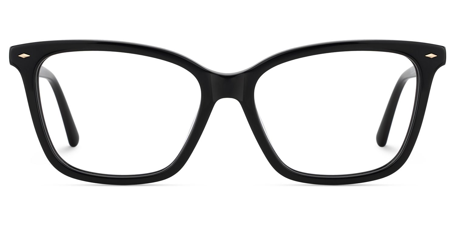 Theo Acetate Black Frame Glasses with Square Shape | ZEELOOL UK1
