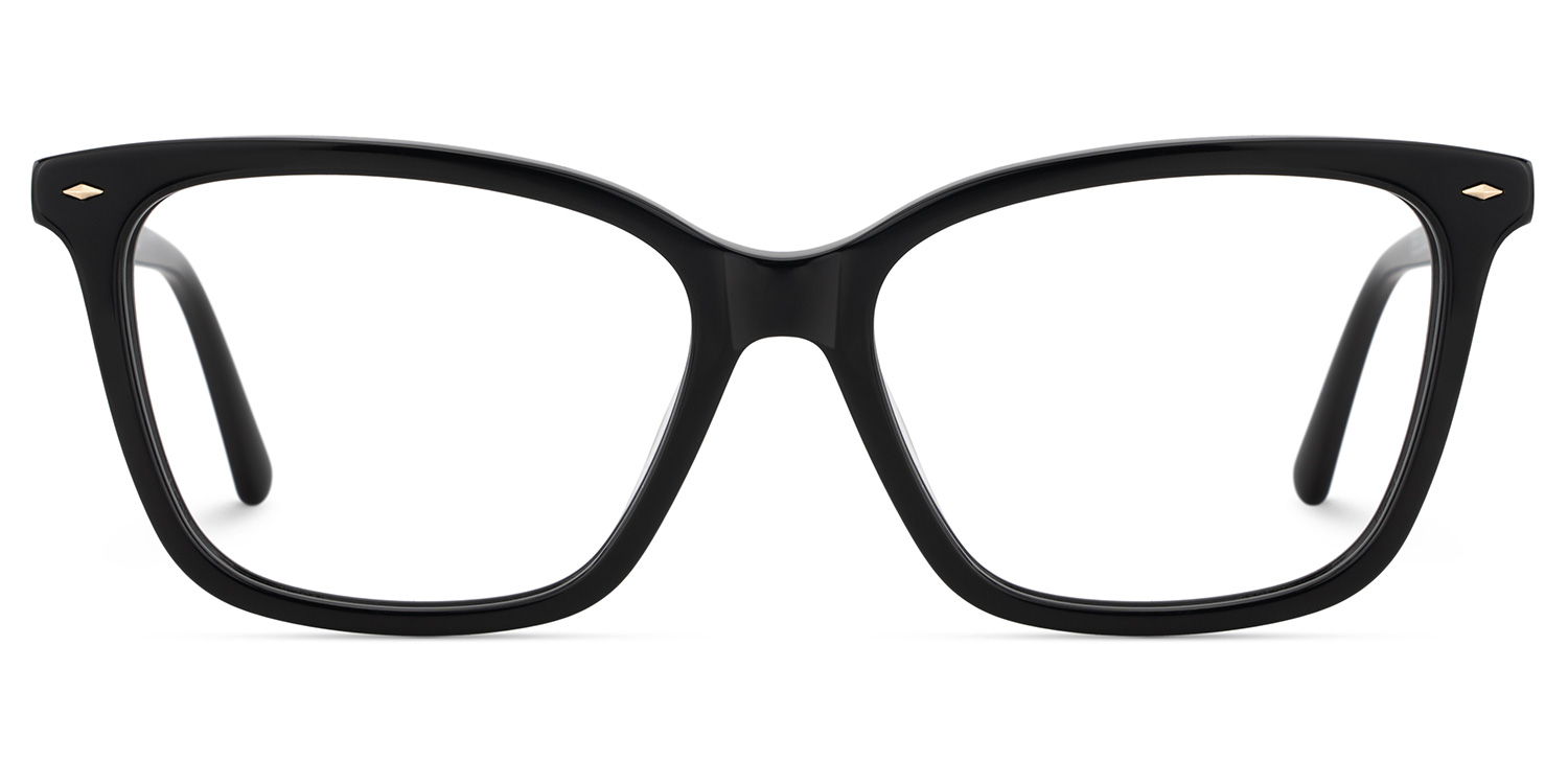 Theo Rectangle Black Glasses1