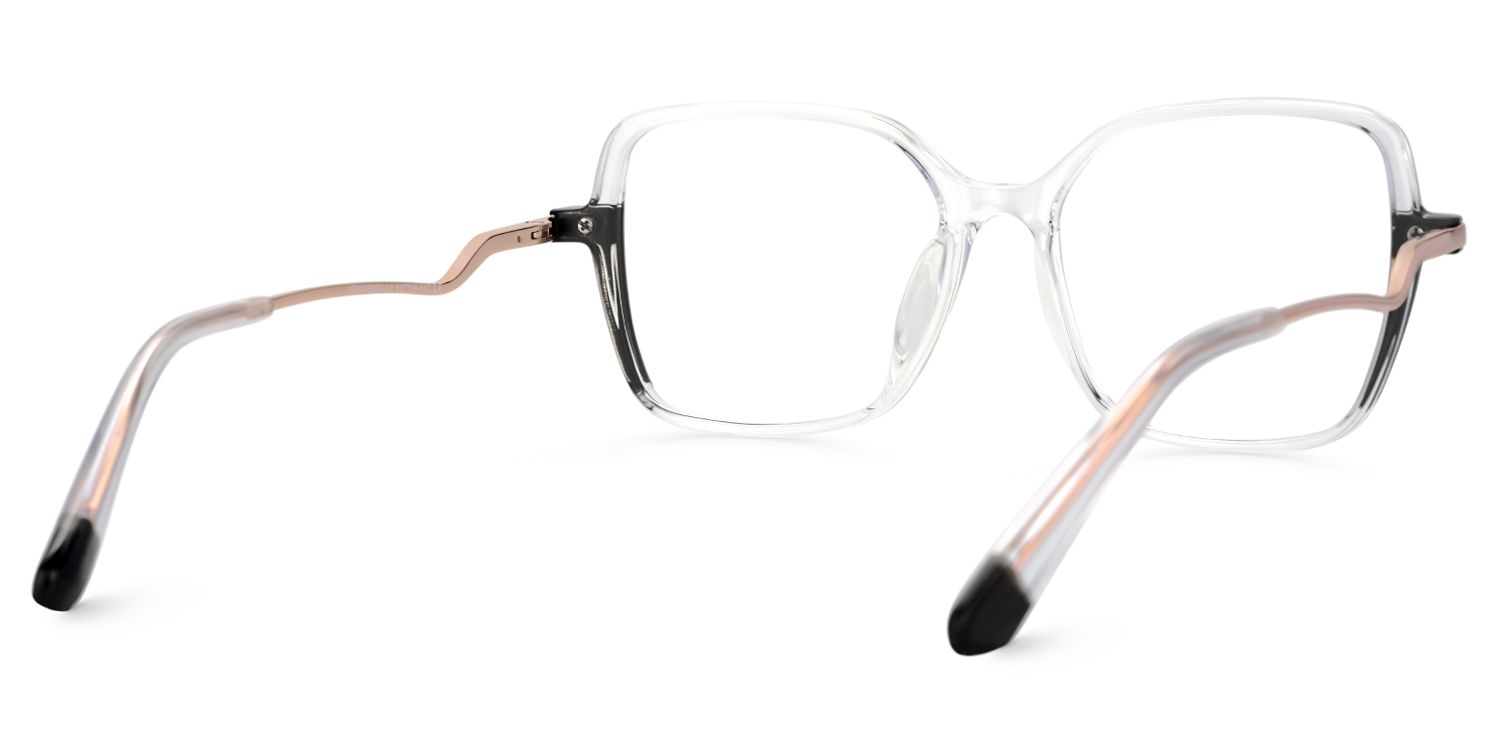 Rendon thin black clear eyeglass frames in Square Design | ZEELOOL UK3
