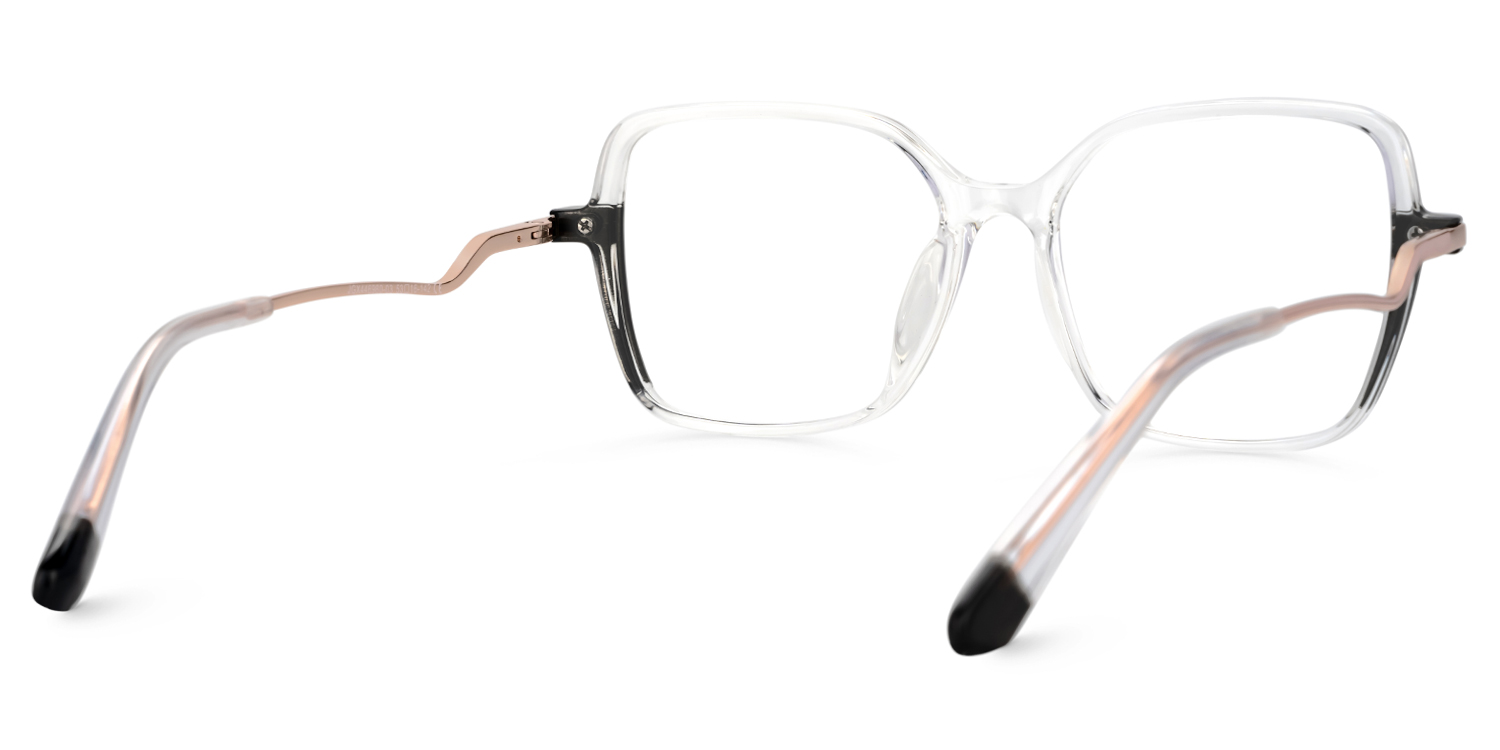 Rendon thin black crystal eyeglass frames in Square Design | ZEELOOL UK3