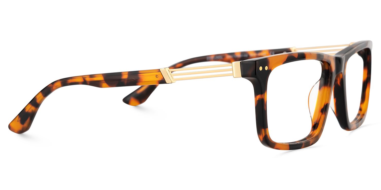 Emerson Eyeglasses in Rectangle Tortoise Frame | Zeelool4