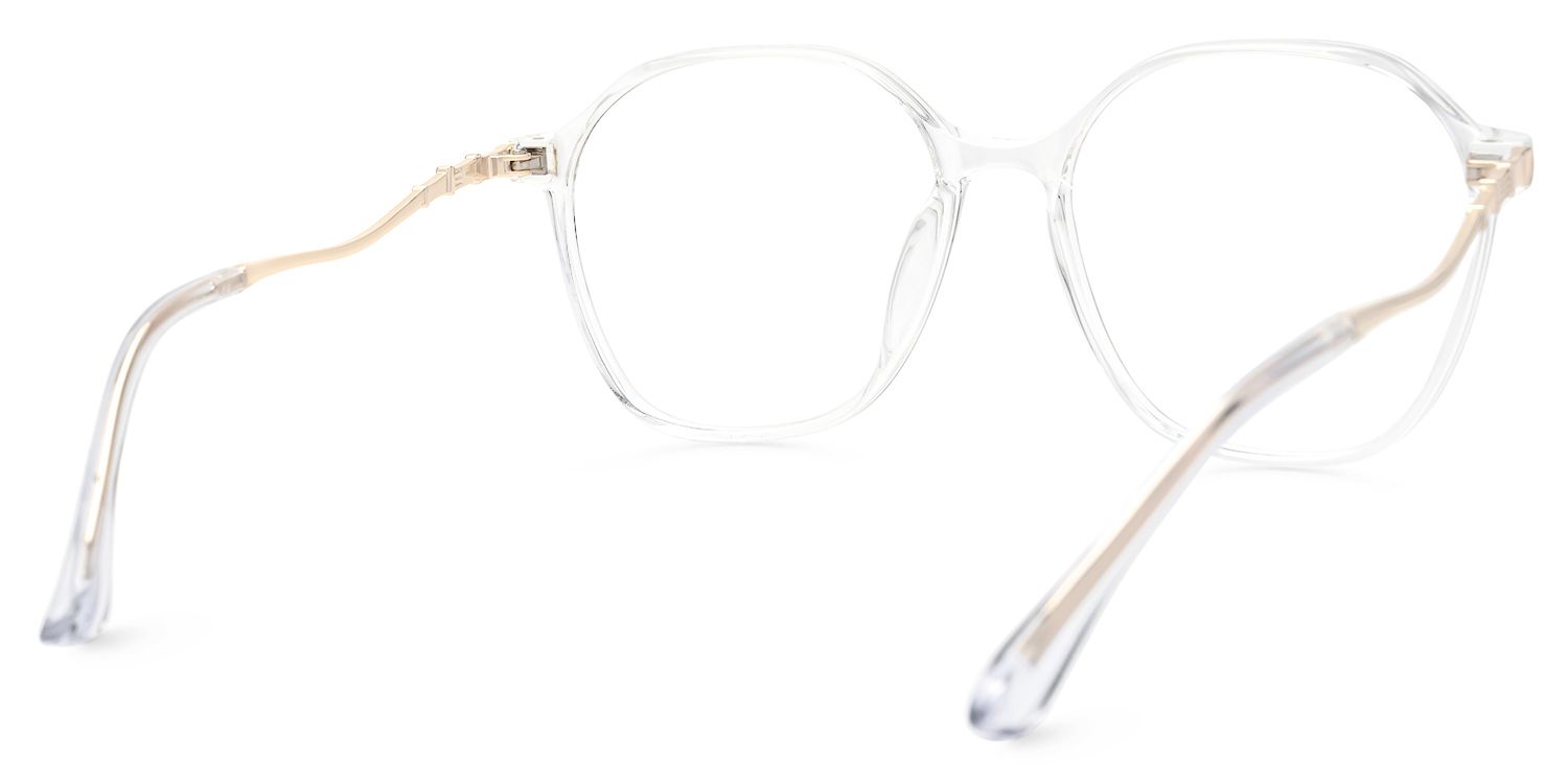 Lekesha Thin Glasses Frames with Clear in Geometric Design | ZEELOOL UK3