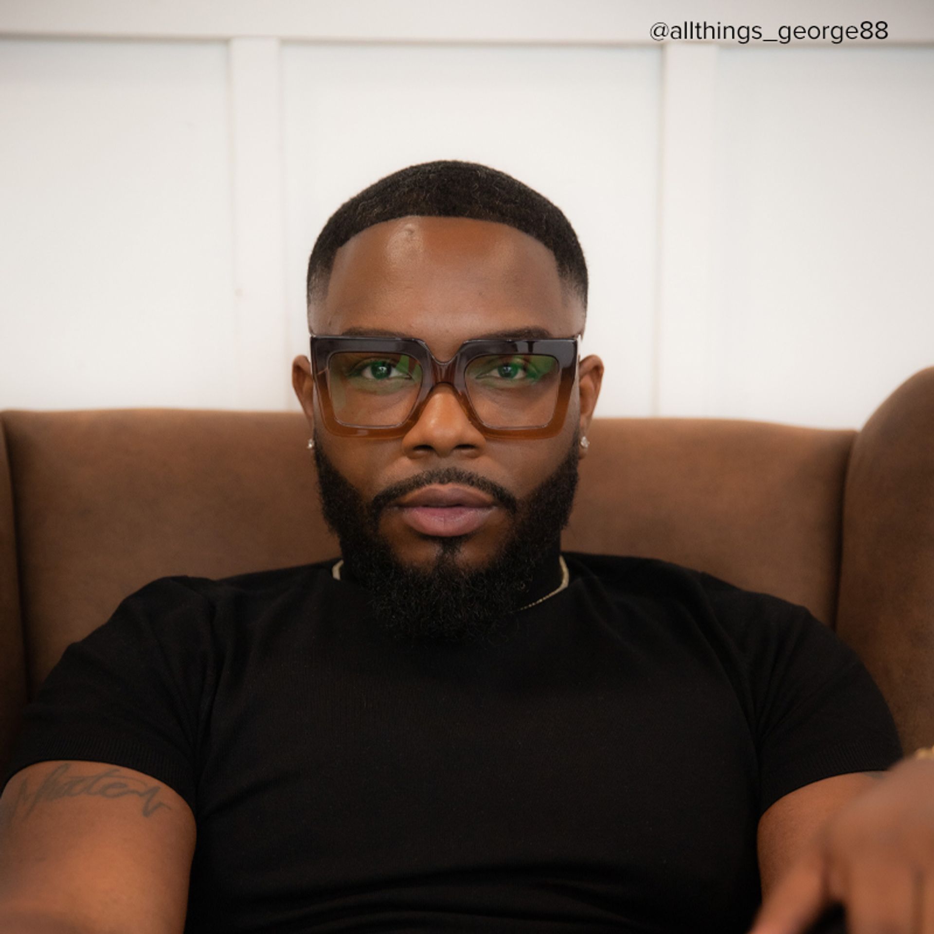 Brandon Brown Square Frame Glasses, Thick Tawny Frames6