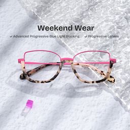 Coleman Pink Tortoise Square Glasses0