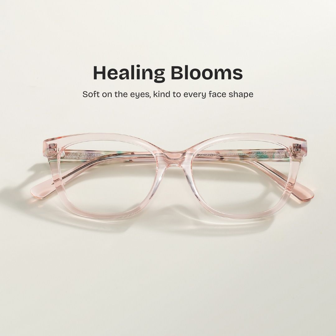 Cassia Pink Jentle Garden Rectangle Acetate Glasses | ZEELOOL0