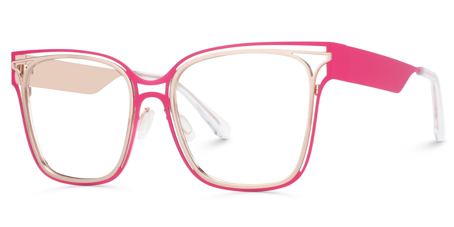 Dacarine Square Pink Gold Glasses3