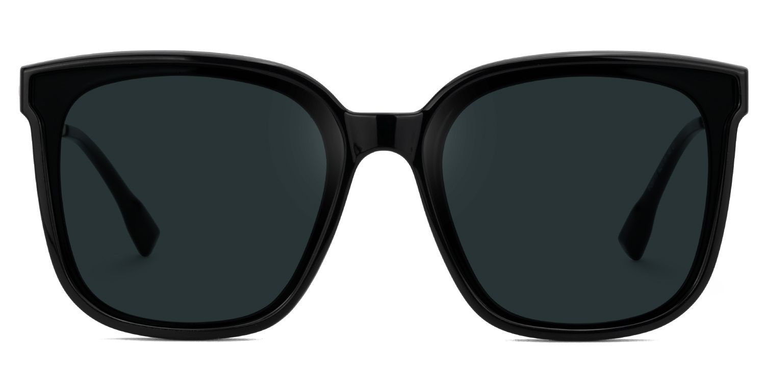 Tammie - Square Black Frame Sunglasses0