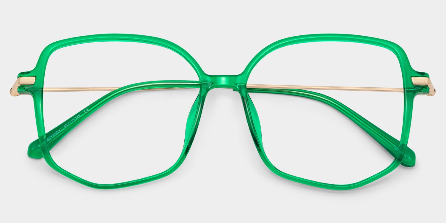 Payton Geometric Dark-Green Glasses | ZEELOOL UK1