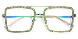 Diva Square Green Glasses0