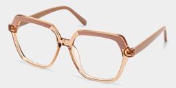 Norah Beige Geometric Glasses2