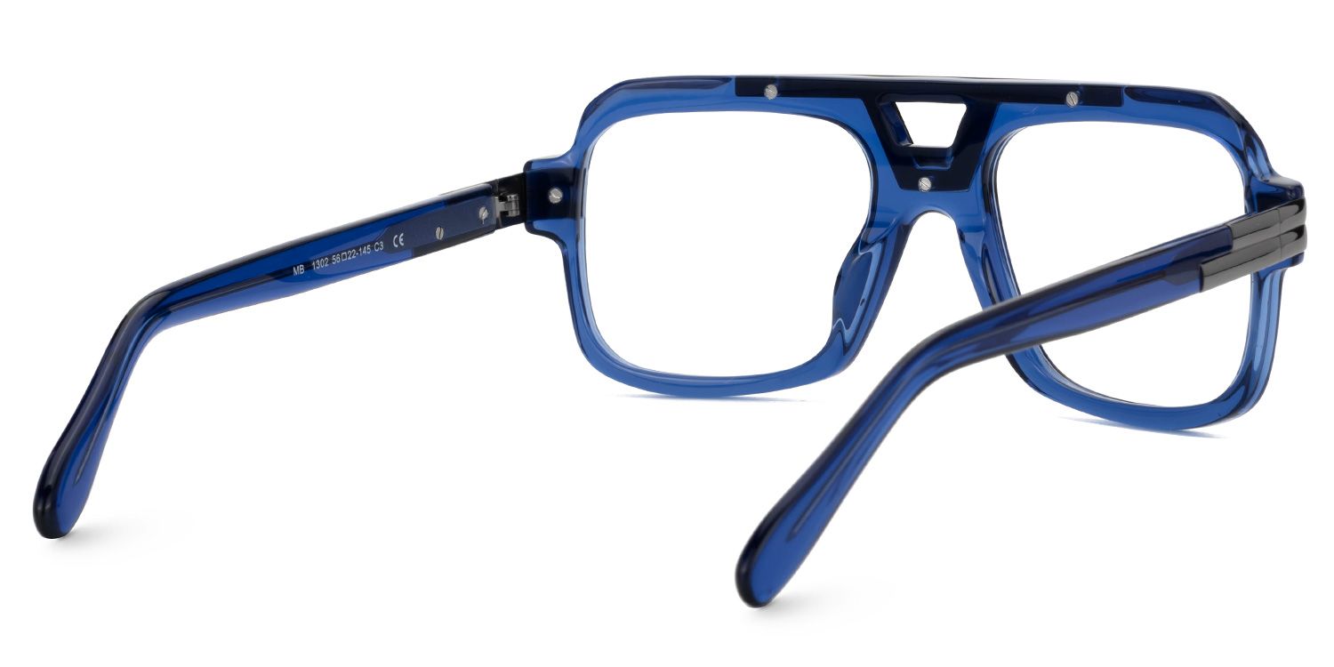 Croswell Acetate Aviator Blue Frame Glasses | ZEELOOL UK3