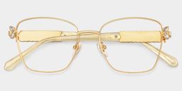 Ellie Gold Rectangle Glasses1