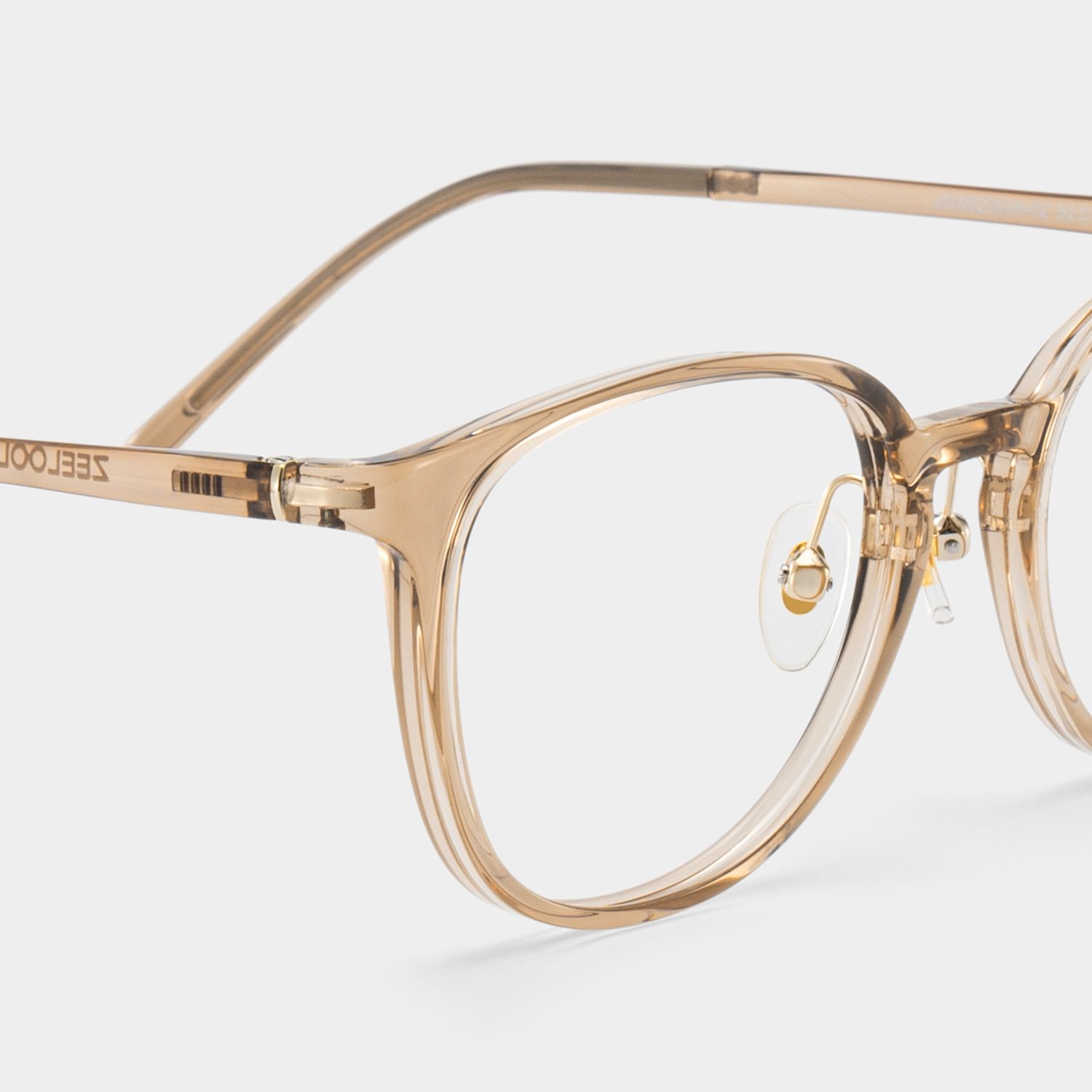 Amanda Ultra Lightweight Eyeglasses in Beige Frames | ZEELOOL UK5