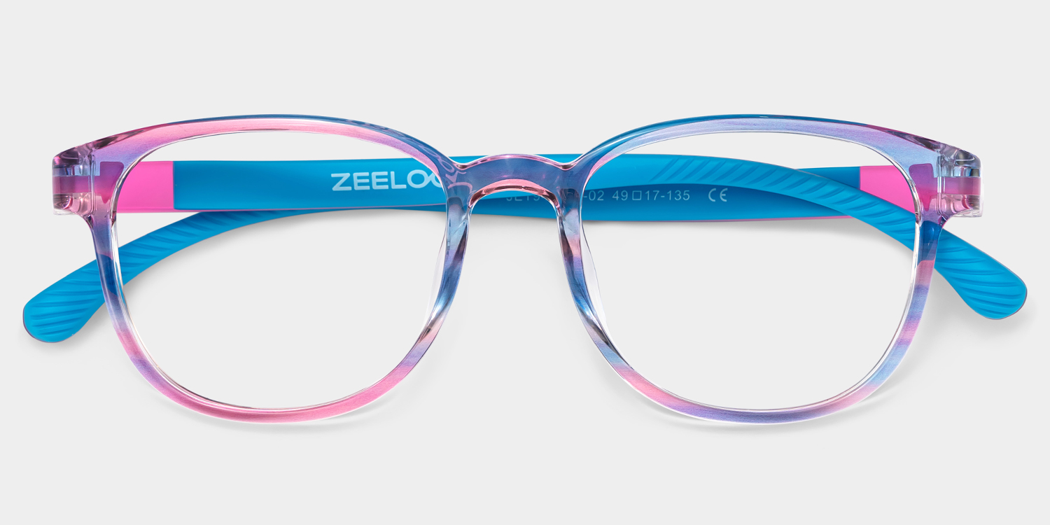 Dale Round Blue Pink Frame Eyeglasses for Pre-tweens1