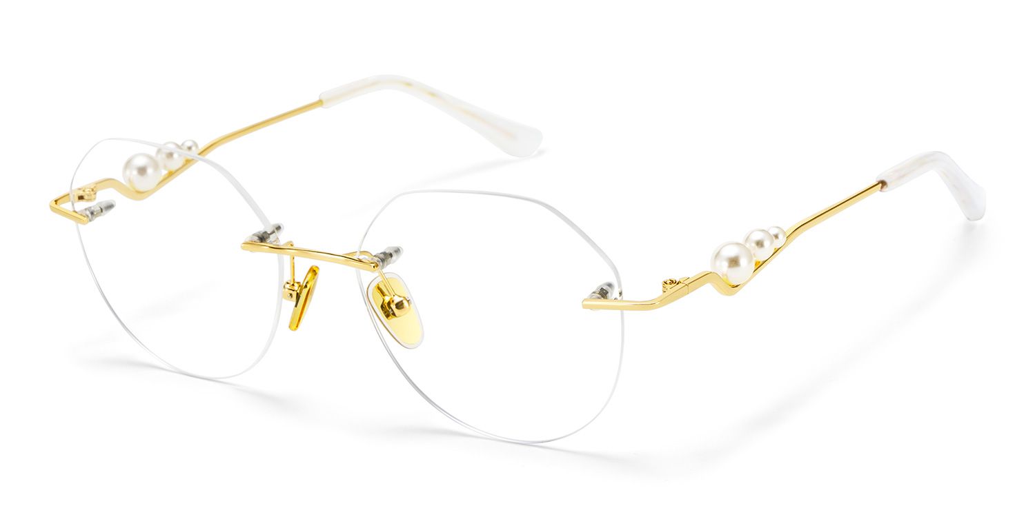 Wyatt Eyeglasses in GeometricGold Frame | ZEELOOL UK4