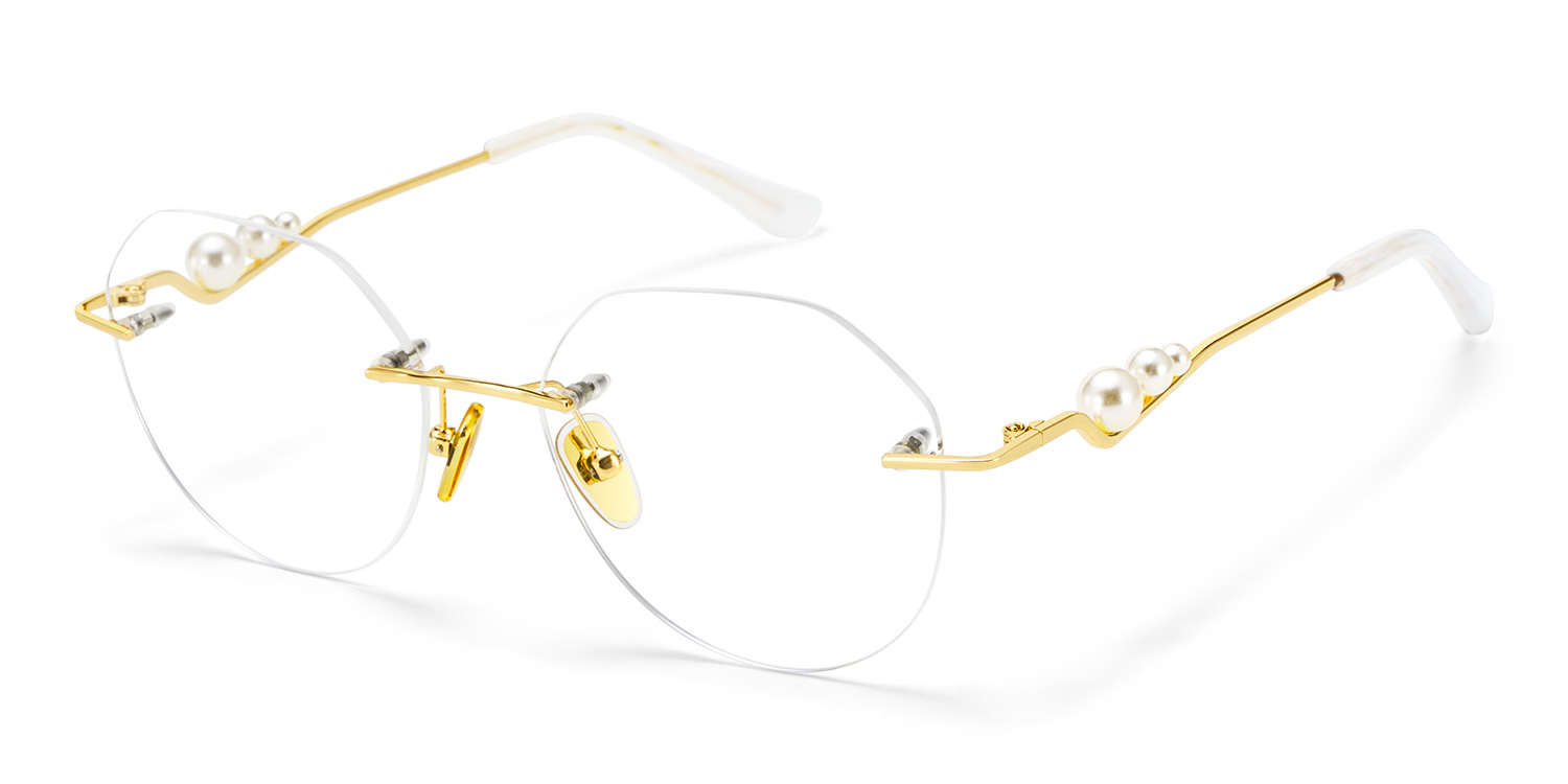 Wyatt Eyeglasses in GeometricGold Frame | ZEELOOL UK4