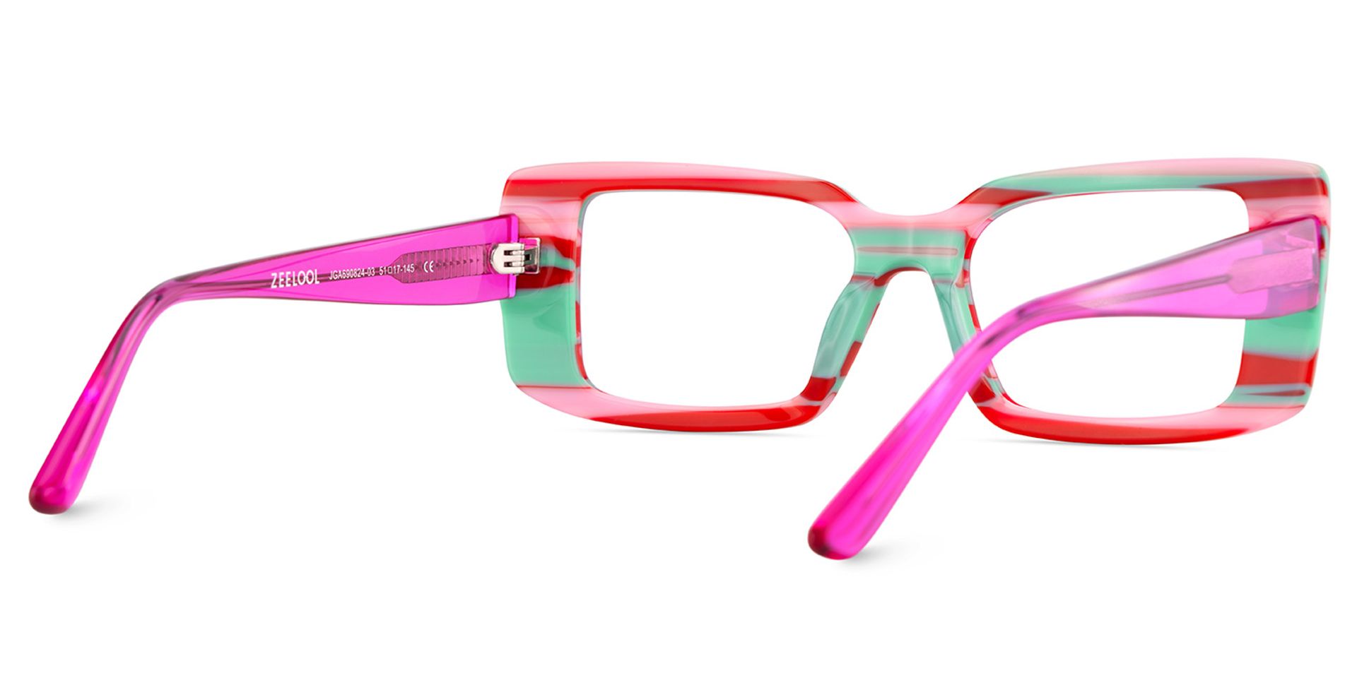 Women's Rectangle Eyeglasses Frames With Red and Green Color5