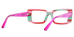 Gleam Red Rectangle Glasses5