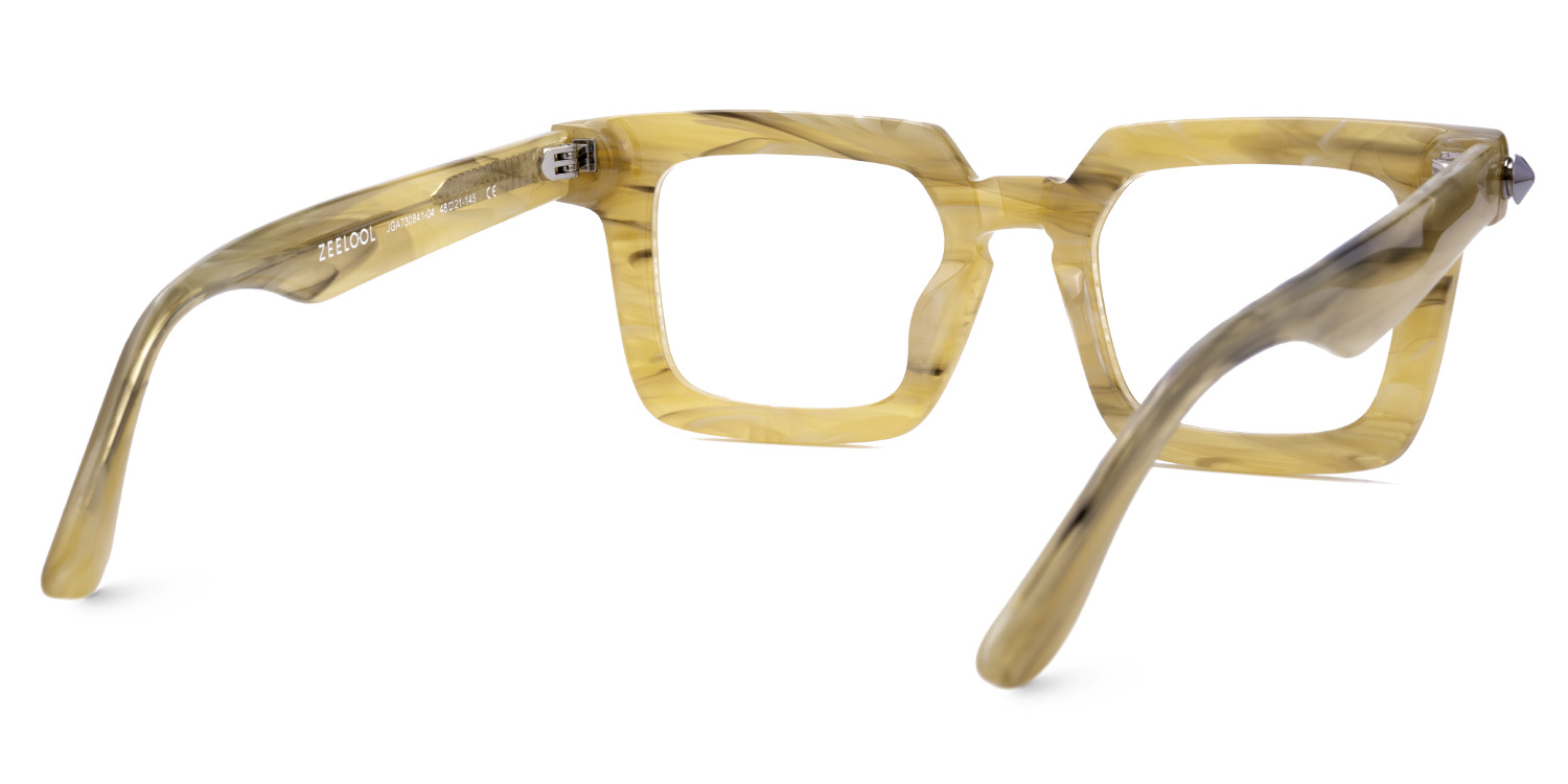 Ruthann Eco Acetate Mustard Yellow Glasses Frames Men's | ZEELOOL UK4