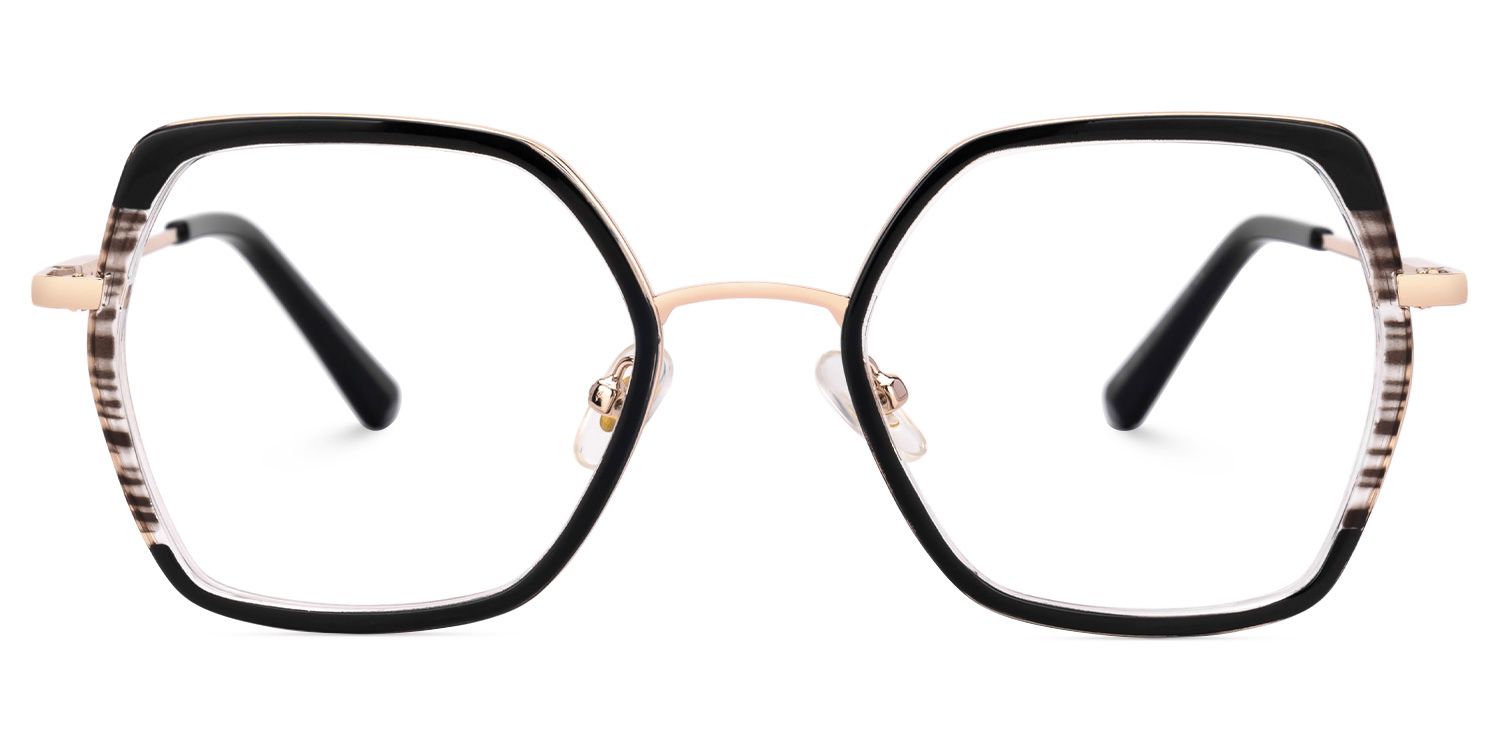 Geometric Nefisa Black Color Frame Glasses | ZEELOOL UK0