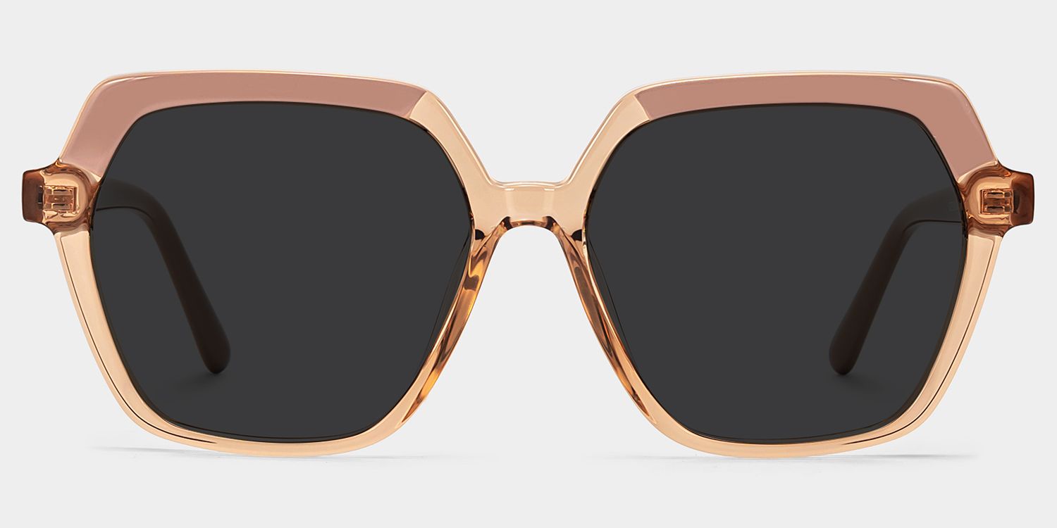 Norah Beige Geometric Sunglasses to Frame Your Face | ZEELOOL UK0
