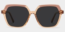 Norah Beige Geometric Sunglasses0