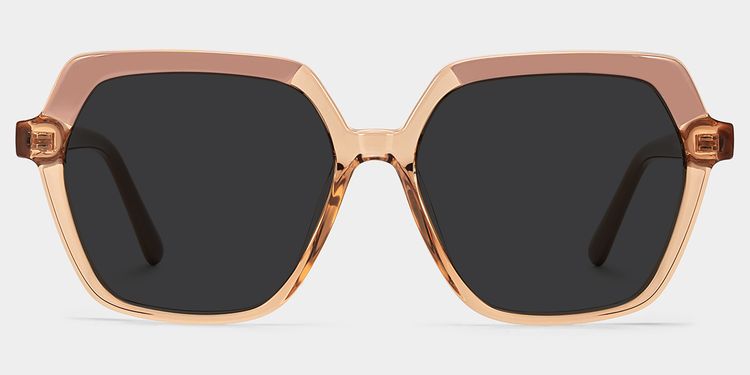Norah Beige Geometric Sunglasses