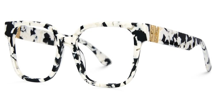 Kerri Cow Print Square Glasses