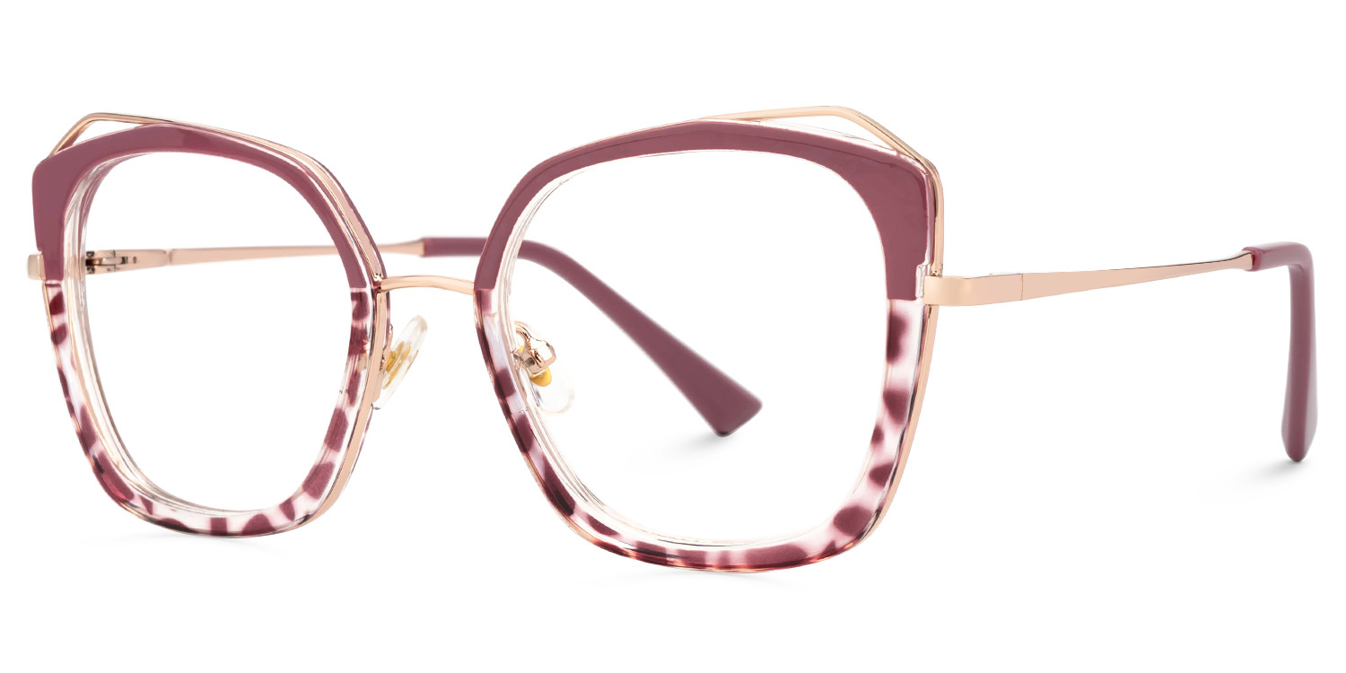 Bilal Square Red Frame Glasses | ZEELOOL UK1