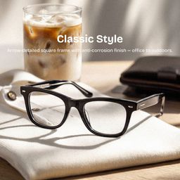 Robert Rectangle Black Glasses0