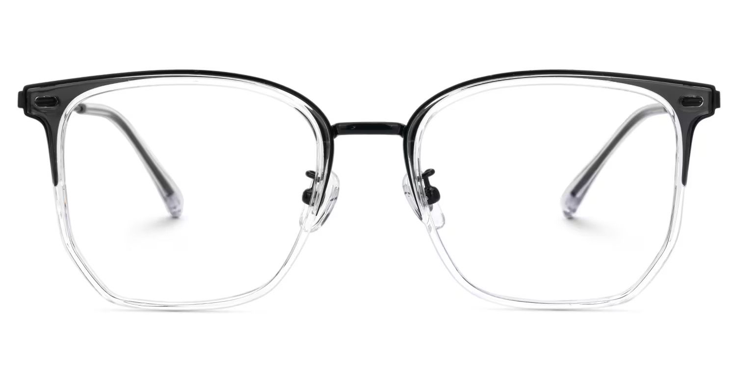 Roque Mixed-material Geometric Clear Frame Glasses | ZEELOOL UK0