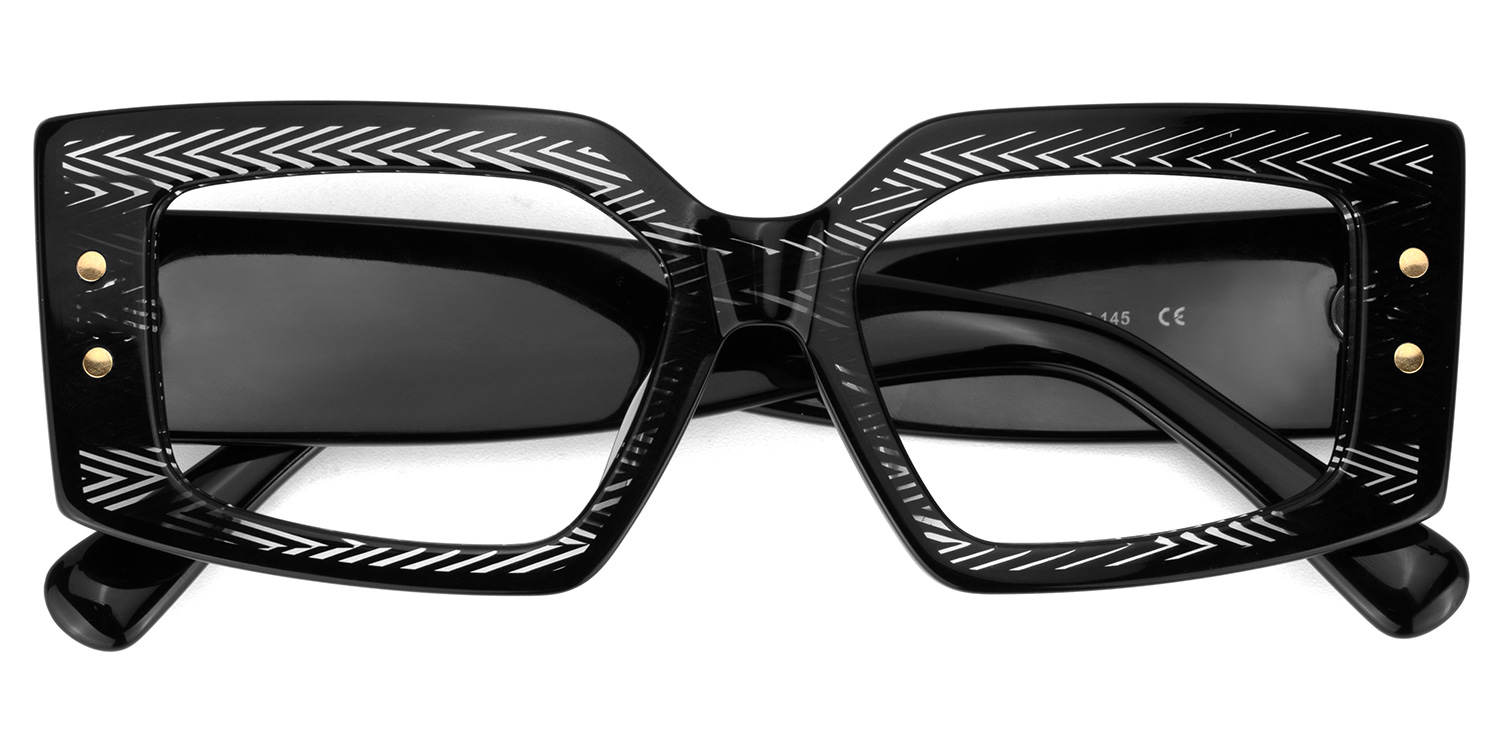 Jonas Rectangle Black Glasses2