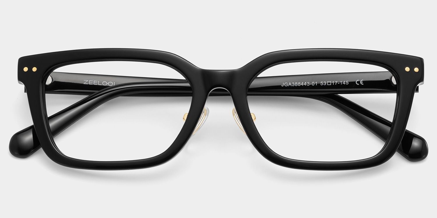 Remy Black Rectangle Glasses | Screen‑Ready Athleisure1