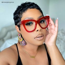 Yaser Cateye Red Glasses7